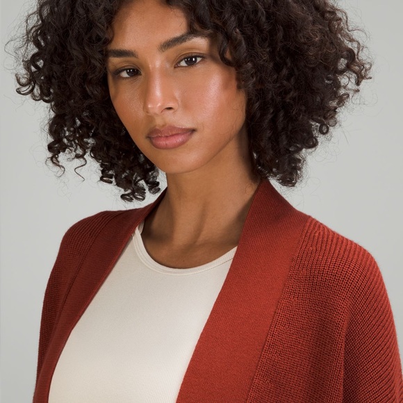 Merino Wool-Blend Ribbed Long Wrap Sweater - Picture 3 of 4